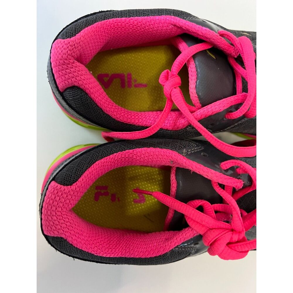 Fila Prompt running trainers in grey/lime green/hot pink. Size 9.5 (W), 8.0 (M). - Picture 4 of 8
